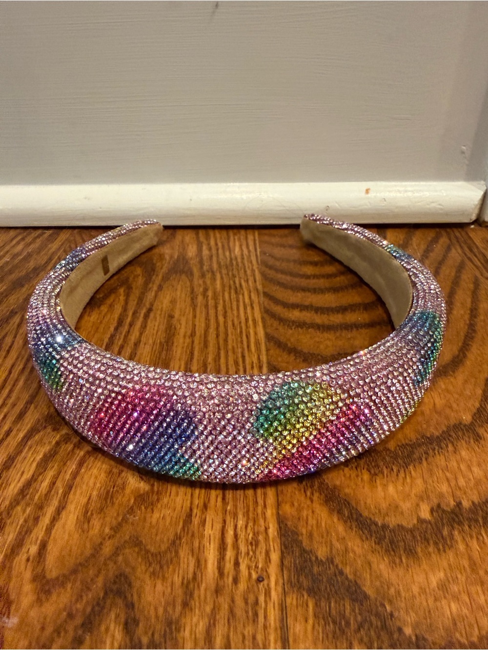 Headband Crystal Pink with Rainbow Hearts